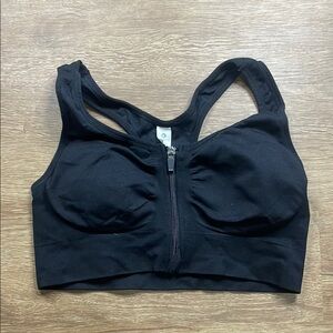 Black Zip Up Sports Bra